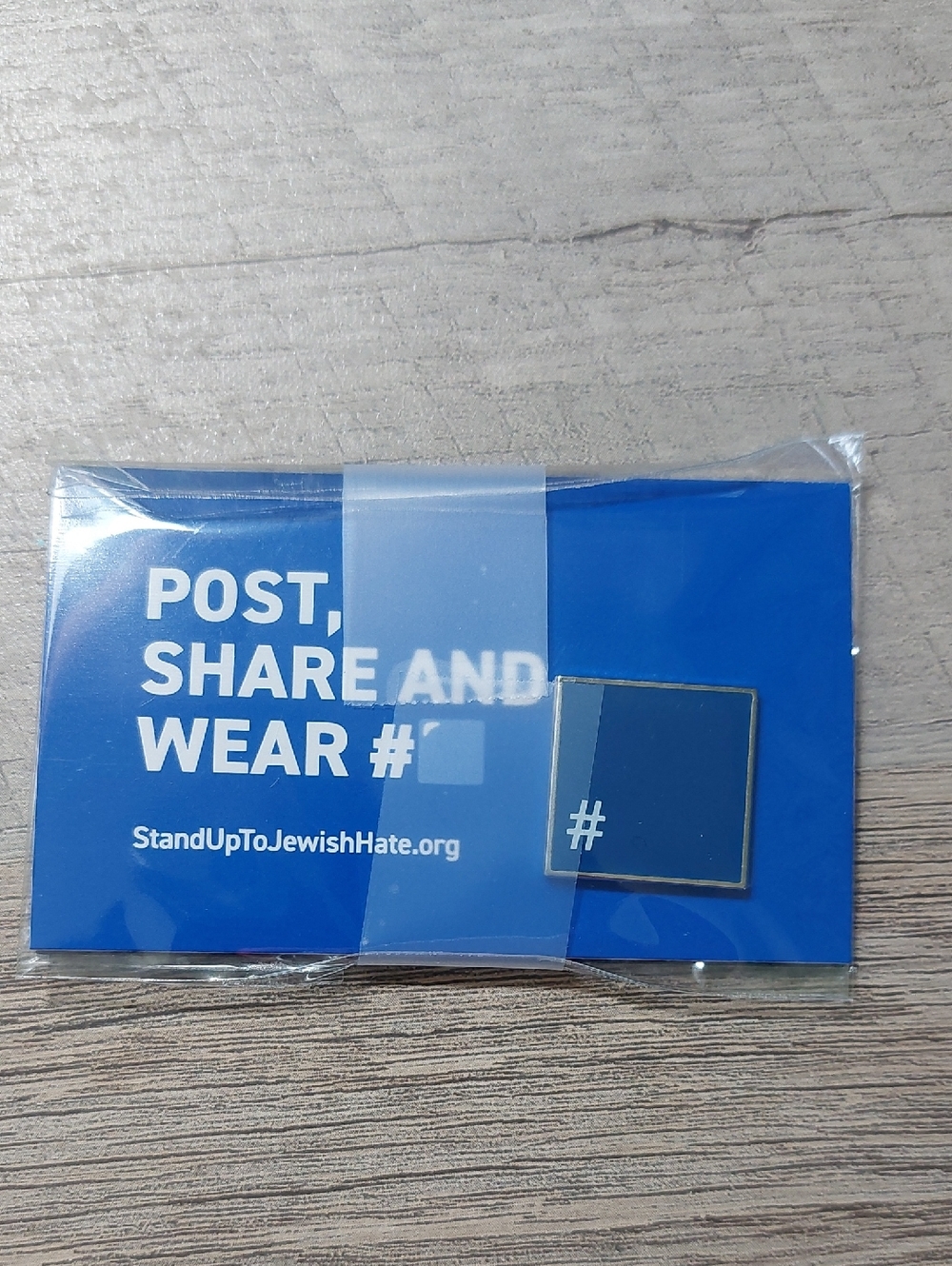 Pack Of Two Stand Up To Jewish Hate Enamel Pins - Blue, NWT, Unopened!